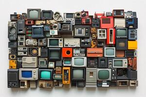årgång elektronik array nostalgisk monter foto