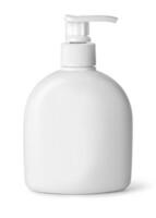 kosmetisk vit plast flaska foto