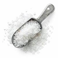 ai genererad en skopa av gourmet hav salt isolerat på en transparent bakgrund foto