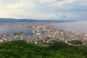 se från montera hakodate, goryokaku torn i Hokkaido, japan. foto