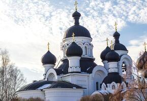 skott av de kupoler av de ortodox kyrka.. religion foto