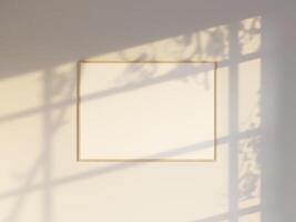 attrapp affisch ram i modern interiör bakgrund med sommar solljus foto
