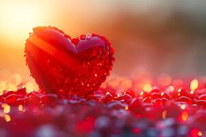 ai genererad firande stil av färgrik kärlek hjärtan i valentine dag foto