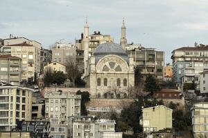 galata beyoglu distrikt se från istanbul bosphorus kryssning foto