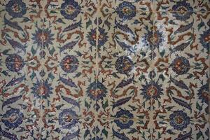 traditionell turkiska ottoman keramisk plattor blommig mönster foto