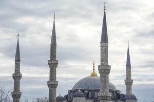 sultanahmet blå moské i istanbul, Kalkon - de minareter torn foto