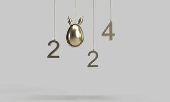 kanin öra kanin påsk ägg gyllene metall gul orange Färg linje dekoration prydnad symbol vår tid Lycklig påsk dag ägg mat måla april söt Lycklig jaga objekt 2024 tid kalender Lycklig ny år foto