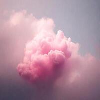 ai genererad rosa moln och himmel foto