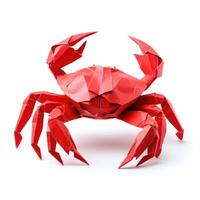 ai genererad färgrik origami krabba, unik papper polygon konstverk, idealisk sällskapsdjur begrepp, ai genererad foto