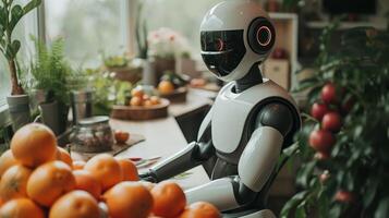 ai genererad bistå humanoid robot foto