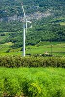vindkraftverk, grupp av anpassade vindkraftverk för alternativ för elproduktion foto