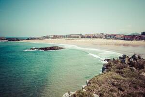 strand av helgueras, noja, Kantabrien, Spanien foto