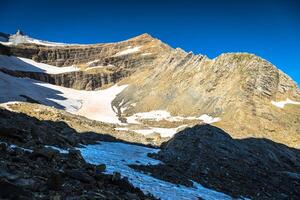 glaciär i de cirque de gavarnie i de central pyreneerna - Frankrike foto