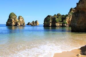 ponta de piedade i lagos, algarve kust i portugal foto