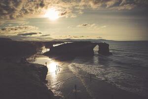 playa de las catedrales - skön strand i de norr av Spanien. foto