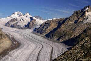 aletch de längst glaciär i alps foto