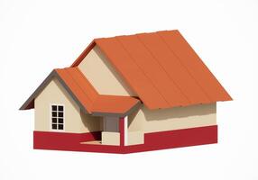 3d tolkning modell av en enkel lantlig hus lämplig för illustration foto