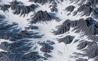 snö bergen landform bakgrund, 3d tolkning. foto