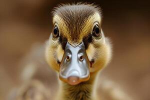 ai genererad quacktastiskt elegans en fascinerande närbild av en graciös Anka. foto