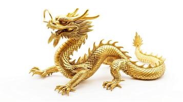 ai genererad festlig kinesisk drake, guld symbol av Bra förmögenhet, ny år begrepp foto