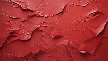 ai genererad limmad röd papper texturerad , fastnat till vit tabell, slumpmässig riva, måttlig prägling, foto