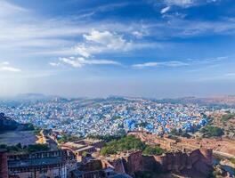 antenn panorama av jodhpur de blå stad, Indien foto