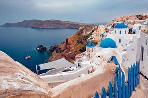 känd grekisk turist destination oia, grekland foto