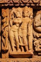 skulpturer på adinath jain tempel, khajuraho foto
