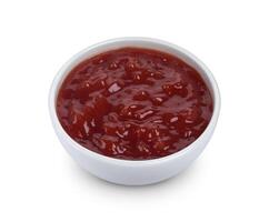 ketchup isolerat på vit bakgrund foto