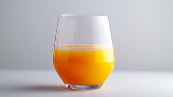 ai genererad glas av färsk orange juice isolerat på vit bakgrund foto