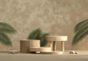 3D -rendering abstrakt plattform podium produkt presentation bakgrund foto