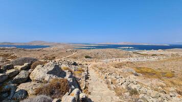 delos ö, en juvel i de aegean hav, innehar rik mytologisk och arkeologisk betydelse foto