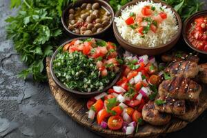 ai genererad ramadan iftar måltid idéer reklam mat fotografi foto