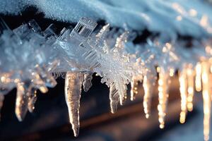 ai genererad transparent is kristall mönster reflektera de knaprig friskhet av vinter- foto