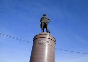 monument till suvorov. monument till de bra befälhavare foto