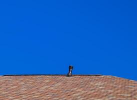 tak från flerfärgad bituminös bältros. mönstrad bitumen bältros. ventilation på de tak. foto