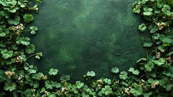 ai genererad st. Patricks dag trädgård fest bakgrund med kopia Plats foto