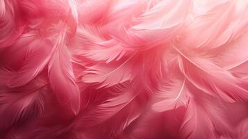 ai genererad skön bakgrund av rosa fjädrar foto