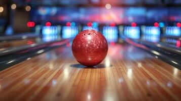 ai genererad skön bakgrund för bowling reklam foto