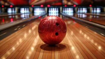 ai genererad skön bakgrund för bowling reklam foto