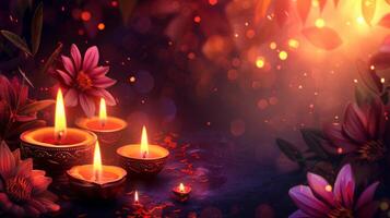 ai genererad skön bakgrund för diwali fest reklam foto