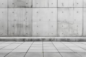 ai genererad en slät, grå betong vägg, förkroppsligande minimalistisk enkelhet med dess rena rader och neutral palett. foto