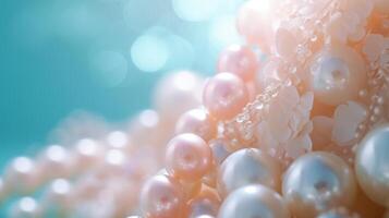 ai genererad rena sammansättning terar abstrakt pärla pärlor på en lugn bakgrund foto