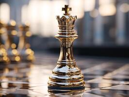ai genererad schack på en schackbräde, företag begrepp av Framgång och ledarskap foto