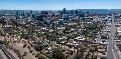 fågel Fenix stad stadens centrum horisont stadsbild av arizona i usa. foto