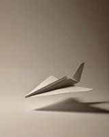 ai genererad en papper flygplan är flygande i de luft foto
