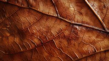ai genererad stänga upp brun blad textur foto