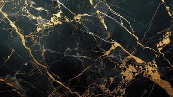 ai genererad guld mönstrad naturlig av svart marmor textur bakgrund för produkt design foto