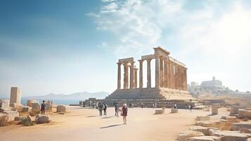 ai genererad tempel av olympier zeus i aten, attika, grekland foto