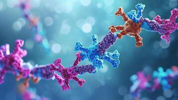 ai genererad antigen och antikropp medicinsk bakgrund. antikroppar immunologi och immunglobulin foto